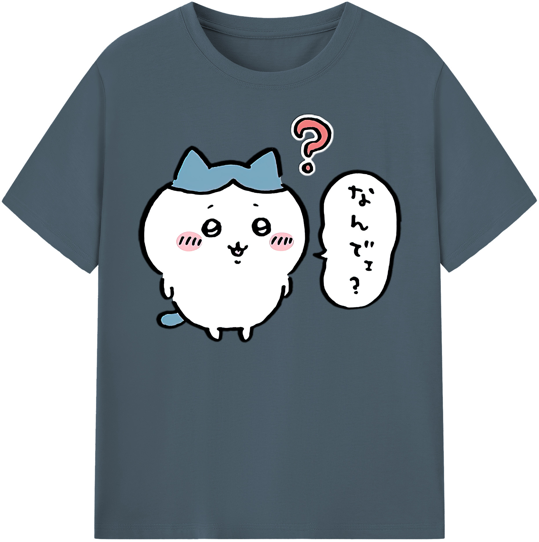 （画像用） ちいかわ ハチワレ Chii-kawa hachiware 綿100％半袖Tシャツ（フロントプリント）